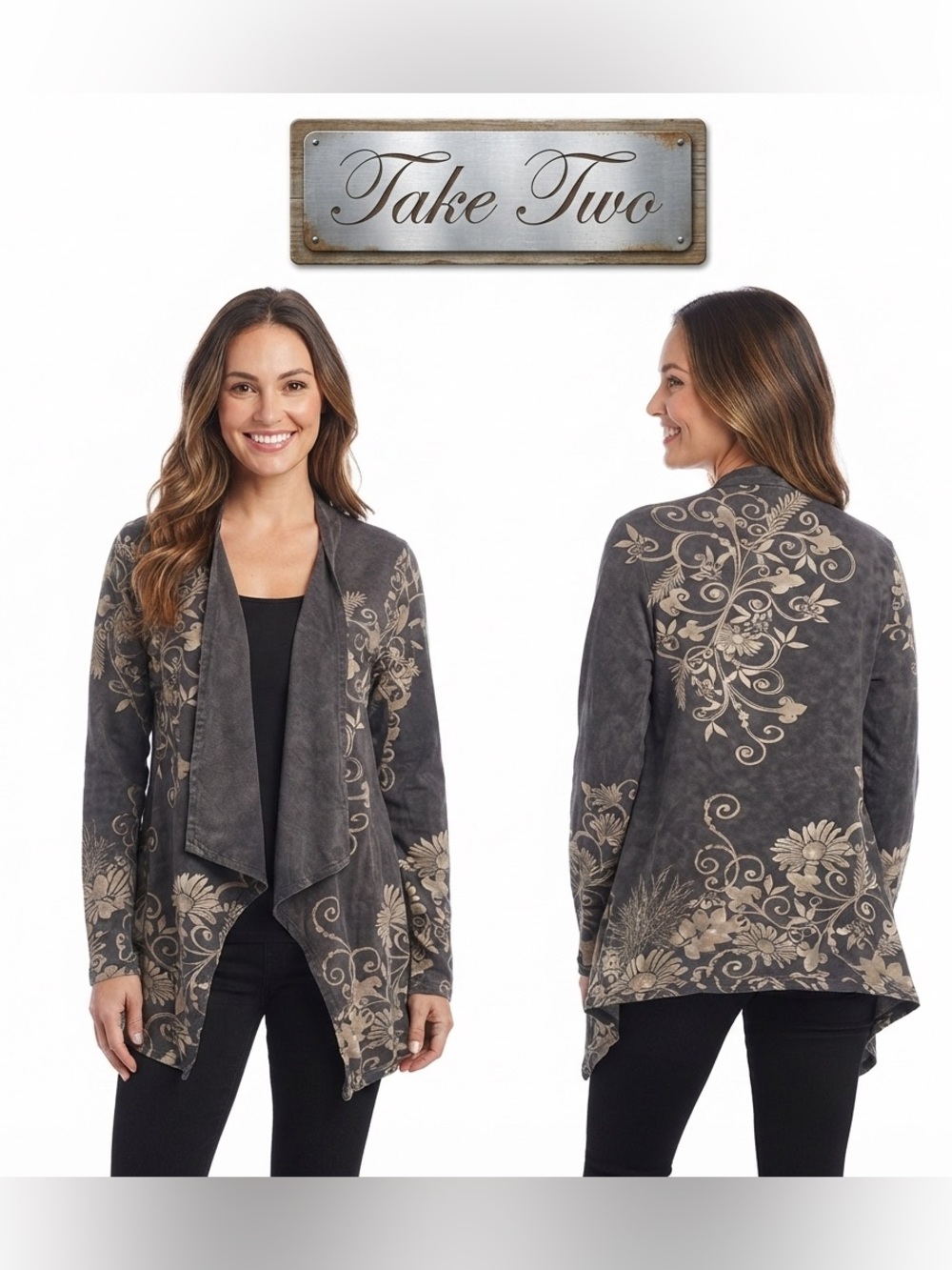 Take Two Clothing Co. 100% Cotton Open Front Cardigan Medium